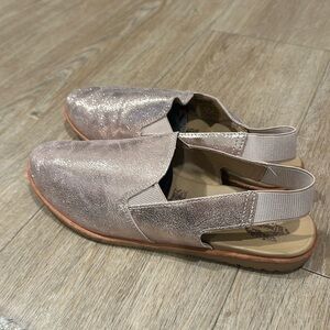 Sorel Ella Rose Gold Metallic Leather Slingback Slip On Mule Womens Sz 8